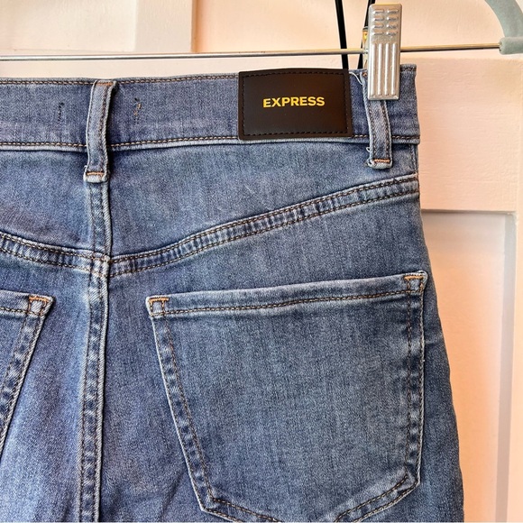 Express Mom Jean Women Size 0 Super High Rise Teen Junior Distressed Ankle Short - Picture 11 of 11